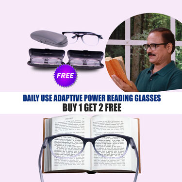 Daily Use Adaptive Power Reading Glasses B1 G2 Free (3RG2)
