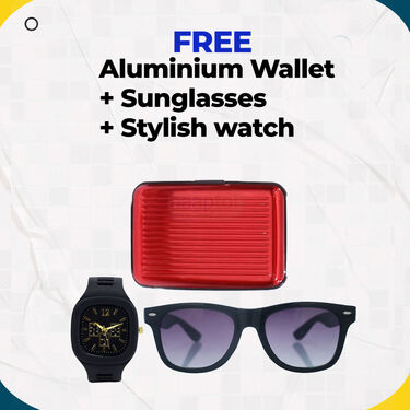 Pack Of 5 Collar T-Shirts With Pocket With 1 Watch + Aluminum Wallet + Sunglass (5PTW4)